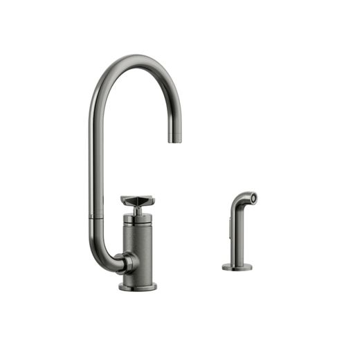 Main product image of Billet Single-Handle Bar Sink Faucet w/ Two-Function Extended-Reach Spout And Side Sprayer (Vibrant Titanium), K-28675-3-TT