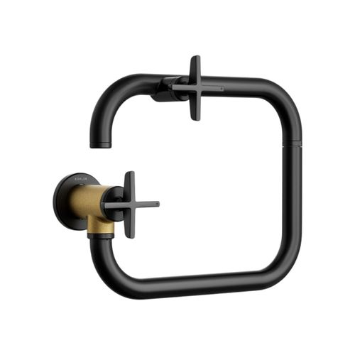 Main product image of Billet Wall-Mount Pot Filler (Matte Black w/ Brushed Moderne Brass), K-28678-3-BMB