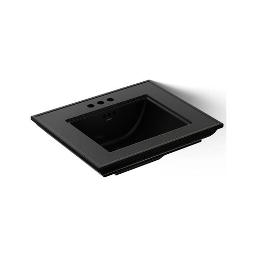 Main product image of 25" Pedestal/Console Table Bathroom Sink (Black/Black), K-29999-4-7