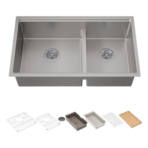 Main product image of Strive Smart Divide 32" Undermount Double-Bowl Workstation Kitchen Sink (Stainless Steel), K-33664-PC-NA