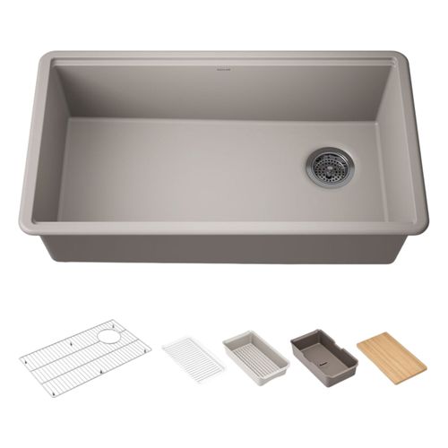 Main product image of Billings 32-1/2" Undermount Single-Bowl Workstation Kitchen Sink (Matte Taupe), K-33710-PC-CM3