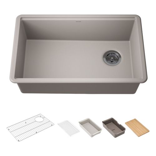 Main product image of Billings 29" Undermount Single-Bowl Workstation Kitchen Sink (Matte Taupe), K-33712-PC-CM3