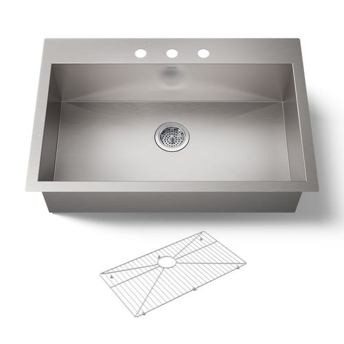 Main product image of 33" Top-/Undermount Single-Bowl Kitchen Sink (Stainless Steel), K-3821-3-NA