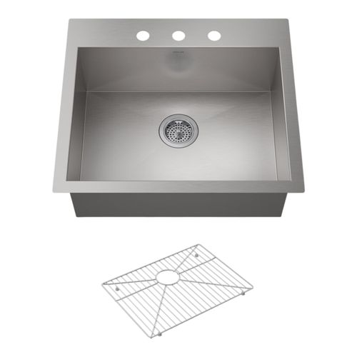 Main product image of Vault 25" Top-/Undermount Single-Bowl Kitchen Sink (Stainless Steel), K-3822-3-NA