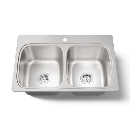Main product image of 33" Top-Mount Double-Bowl Kitchen Sink (Stainless Steel), K-5267-1-NA