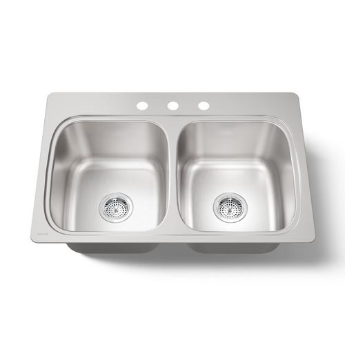 Main product image of 33" Top-Mount Double-Bowl Kitchen Sink (Stainless Steel), K-5267-3-NA