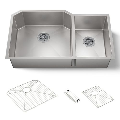 Main product image of 35-1/2" Undermount Double-Bowl Kitchen Sink (Stainless Steel), K-5282-NA