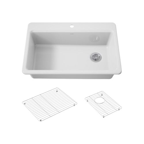 Main product image of Riverby 33" Top-Mount Single-Bowl Kitchen Sink (White), K-5871-1A1-0