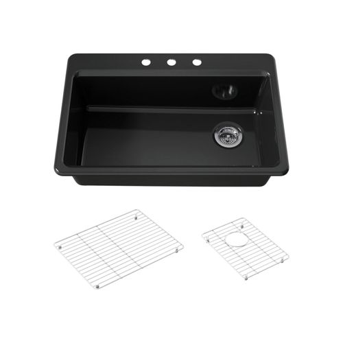 Main product image of Riverby 33" Top-Mount Single-Bowl Kitchen Sink (Black), K-5871-3A1-7