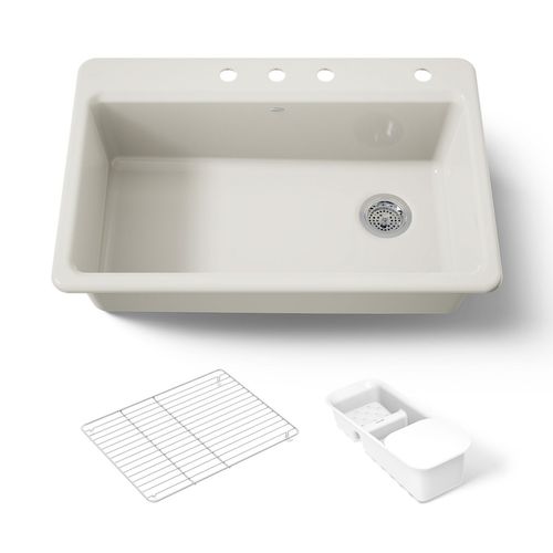 Main product image of 33" Top-Mount Single-Bowl Workstation Kitchen Sink (Biscuit), K-5871-4A2-96