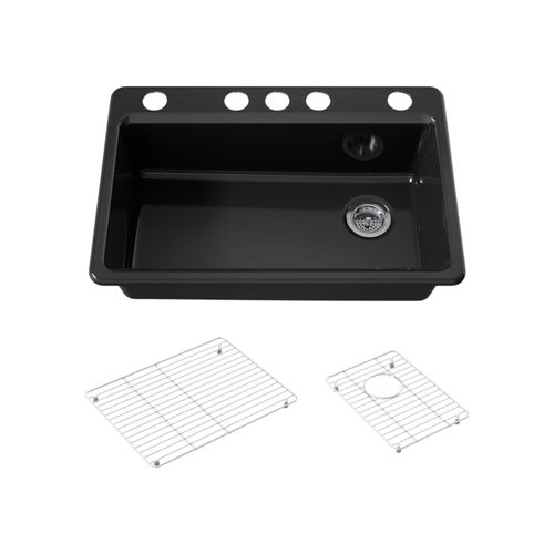 Main product image of Riverby 33" Undermount Single-Bowl Kitchen Sink (Black), K-5871-5UA1-7