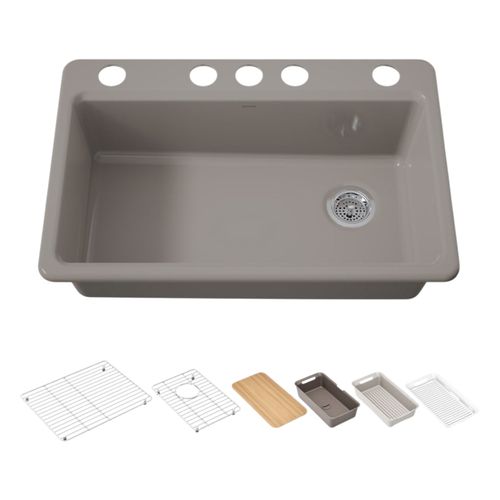 Main product image of Riverby 33" Undermount Single-Bowl Workstation Kitchen Sink (Truffle), K-5871-5UPC-TRF