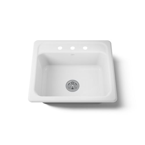 Main product image of 25" Top-Mount Single-Bowl Kitchen Sink (White), K-5964-3-0