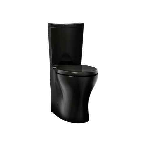 Persuade Curv Two-Piece Elongated Toilet w/ Skirted Trapway, Dual-Flush (Black), K-6355-7