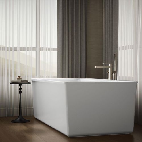 Main product image of Stargaze 72" x 36" Rectangular Freestanding Bathtub with Straight Shroud (White)