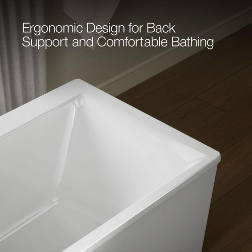 Main product image of Stargaze 72" x 36" Rectangular Freestanding Bathtub with Straight Shroud (White)