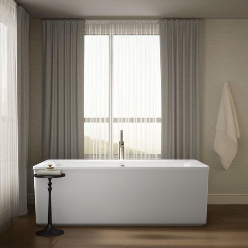 Main product image of Stargaze 72" x 36" Rectangular Freestanding Bathtub with Straight Shroud (White)
