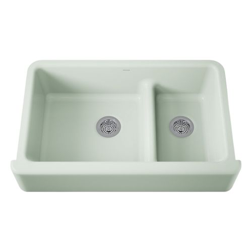 Main product image of Whitehaven Smart Divide 35-3/4" Undermount Double-Bowl Farmhouse Kitchen Sink (Aspen Green), K-6427-42