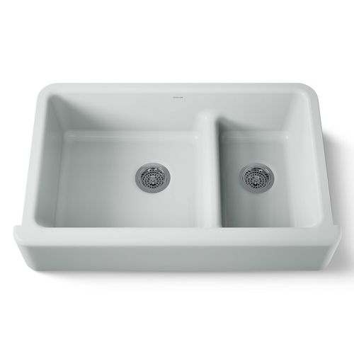 Main product image of Smart Divide 35-3/4" Undermount Double-Bowl Farmhouse Kitchen Sink (Ice Grey), K-6427-95