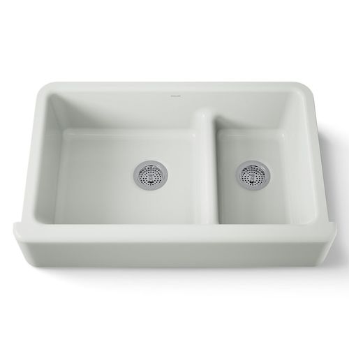 Main product image of Smart Divide 35-3/4" Undermount Double-Bowl Farmhouse Kitchen Sink (Sea Salt), K-6427-FF