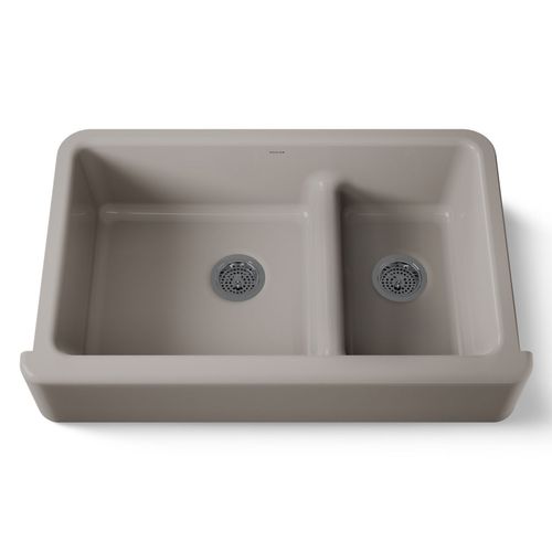 Main product image of Smart Divide 35-3/4" Undermount Double-Bowl Farmhouse Kitchen Sink (Truffle), K-6427-TRF