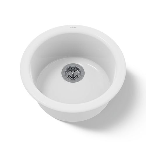 Main product image of 18-1/2" Top-/Undermount Single-Bowl Bar Sink (White), K-6565-0