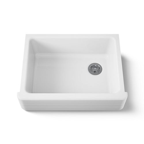 Main product image of 29-11/16"Undermount Single-Bowl Farmhouse Kitchen Sink (White), K-7251-0