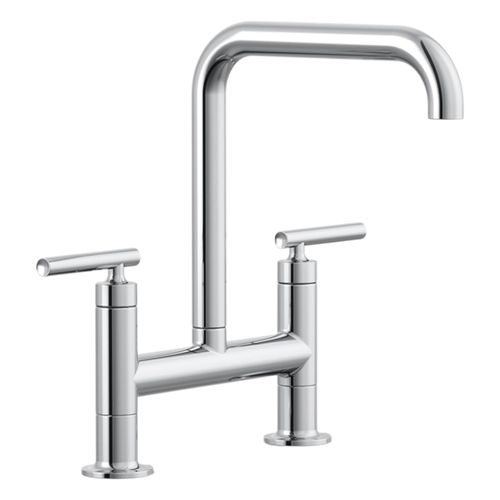 Main product image of Purist Two-Hole Bridge Kitchen Sink Faucet (Polished Chrome), K-7547-4-CP