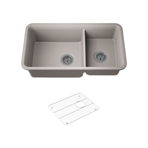 Main product image of Cairn 33-1/2" Undermount Double-Bowl Kitchen Sink (Matte Taupe), K-8204-CM3