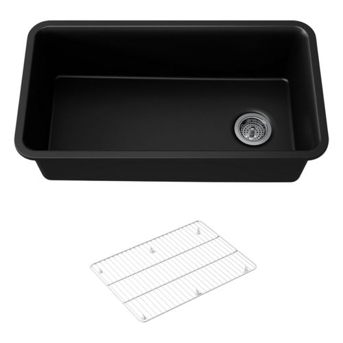 Main product image of Cairn 33-1/2" Undermount Single-Bowl Kitchen Sink (Matte Black), K-8206-CM1
