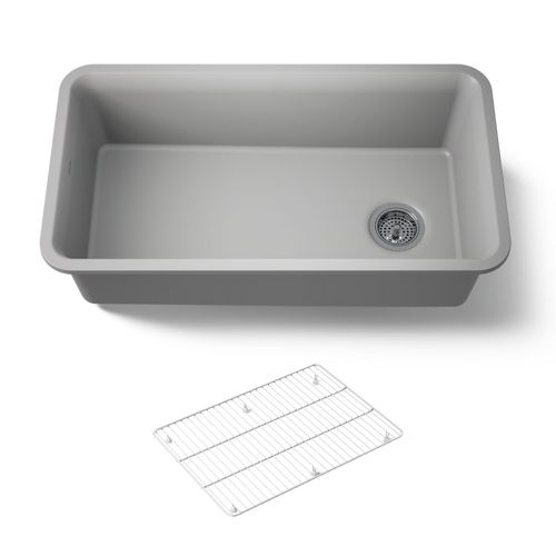 Main product image of 33-1/2" Undermount Single-Bowl Kitchen Sink (Matte Grey), K-8206-CM4