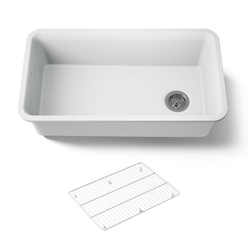 Main product image of 33-1/2" Undermount Single-Bowl Kitchen Sink (Matte White)