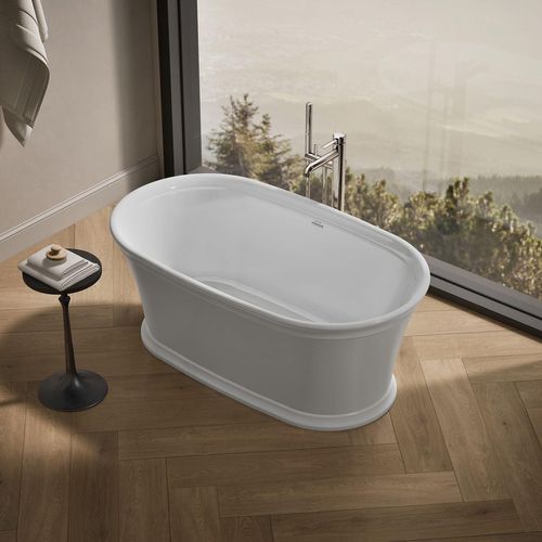 Main product image of Memoirs 60" x 34" Oval Freestanding Bathtub with Center Toe-Tap Drain (White)