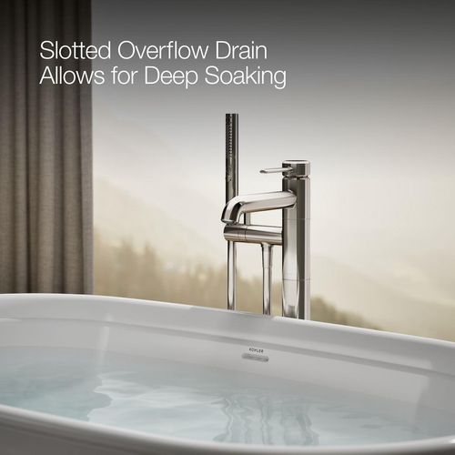 Main product image of Memoirs 60" x 34" Oval Freestanding Bathtub with Center Toe-Tap Drain (White)