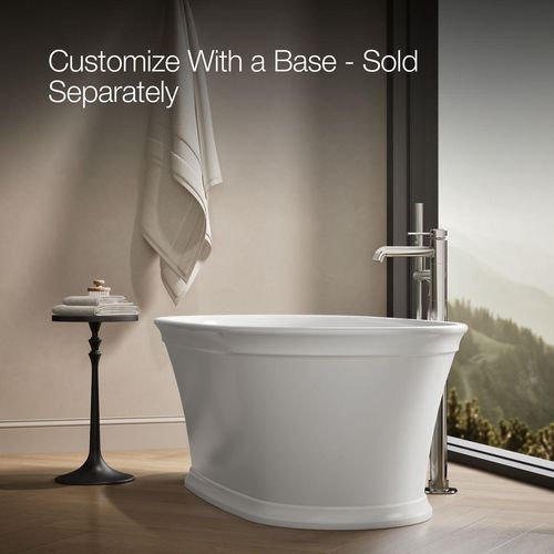 Main product image of Memoirs 60" x 34" Oval Freestanding Bathtub with Center Toe-Tap Drain (White)