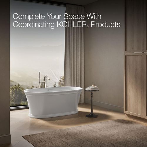 Main product image of Memoirs 60" x 34" Oval Freestanding Bathtub with Center Toe-Tap Drain (White)