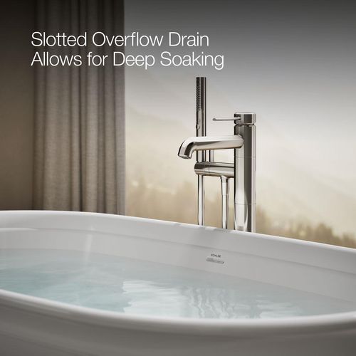 Main product image of Memoirs 66-1/4" x 36-1/2" Oval Freestanding Bathtub with Center Toe-Tap Drain (White)