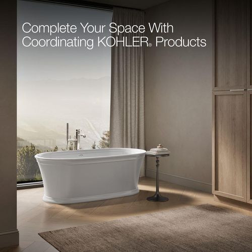 Main product image of Memoirs 66-1/4" x 36-1/2" Oval Freestanding Bathtub with Center Toe-Tap Drain (White)