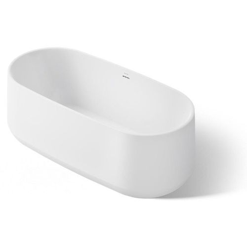 Main product image of Ceric 60" x 29" Oval Freestanding Bathtub with Center Toe-Tap Drain (White)