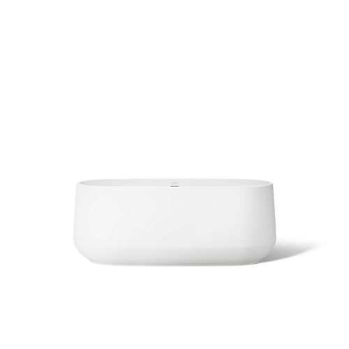 Main product image of Ceric 60" x 29" Oval Freestanding Bathtub with Center Toe-Tap Drain (White)