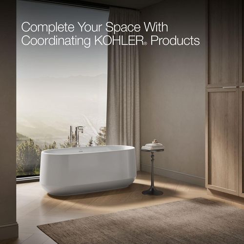 Main product image of Ceric 60" x 29" Oval Freestanding Bathtub with Center Toe-Tap Drain (White)