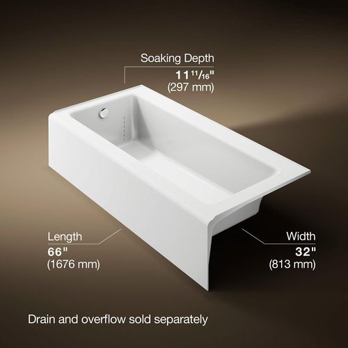 Main product image of Bellwether 66" x 32" Alcove Bathtub with Left Drain (White)