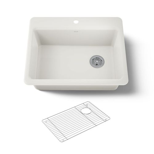 Main product image of 27" Top-Mount Single-Bowl Kitchen Sink (Biscuit), K-8668-1A1-96