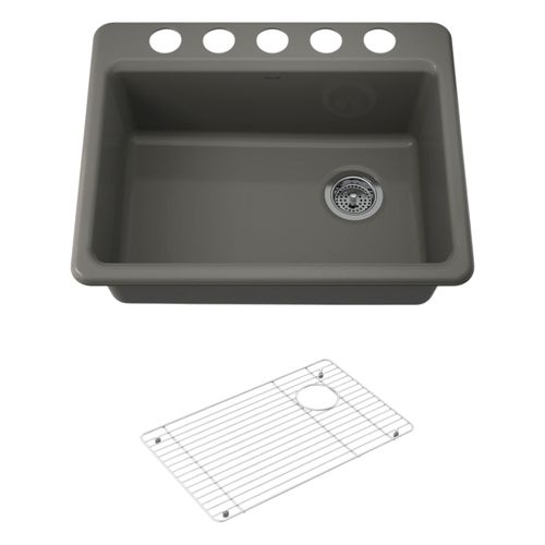 Main product image of Riverby 27" Undermount Single-Bowl Kitchen Sink (Thunder Grey), K-8668-5UA1-58