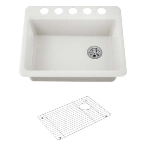 Main product image of Riverby 27" Undermount Single-Bowl Kitchen Sink (Biscuit), K-8668-5UA1-96