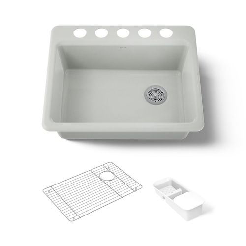 Main product image of 27" Undermount Single-Bowl Workstation Kitchen Sink (Sea Salt), K-8668-5UA2-FF