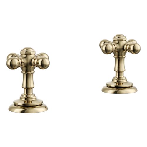 Main product image of Artifacts Cross Bathroom Faucet Handles (Vibrant French Gold), K-98068-3-AF