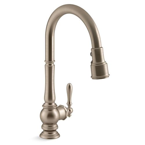 Main product image of Artifacts Pull-Down Kitchen Sink Faucet with Three-Function Sprayhead (Vibrant Brushed Bronze), K-99259-BV