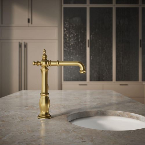 Main product image of Artifacts Single-Handle Bar Sink Faucet with Swing Spout (Vibrant Brushed Moderne Brass), K-99267-2MB