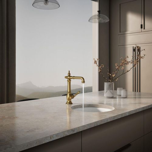 Main product image of Artifacts Single-Handle Bar Sink Faucet with Swing Spout (Vibrant Brushed Moderne Brass), K-99267-2MB